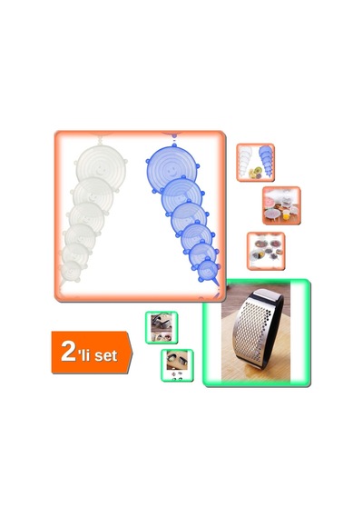 Tazeliği Koruyan 6 Adet Silikon Kapak + Pratik Sarımsak Ezici Paslanmaz Çelik - 2li Set X3e2h5 Therm Diğer