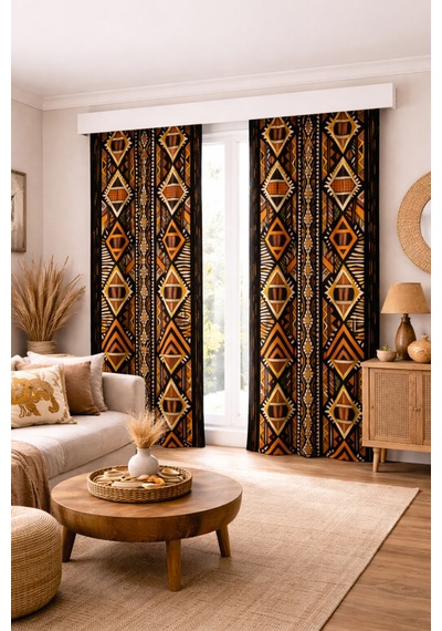 140x260 Ölçüsünde 2 Adet Bohem Fon Perde. Boho Tarz Koleksiyon Ürünü. Çok Renkli Koyukahve 140x260 Ölçüsünde 2 Adet Bohem Fon Perde. Boho Tarz Koleksiyon Ürünü. Çok Renkli Koyukahve