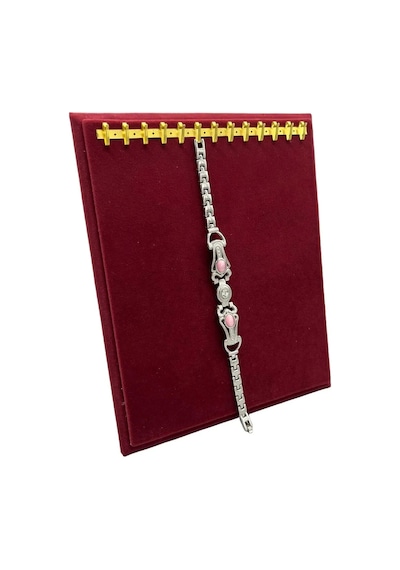 Süet Kumaş Bordo Renk 20/16 Cm Ayaklı Kanca Bileklik Sergileme Standı Çok Renkli