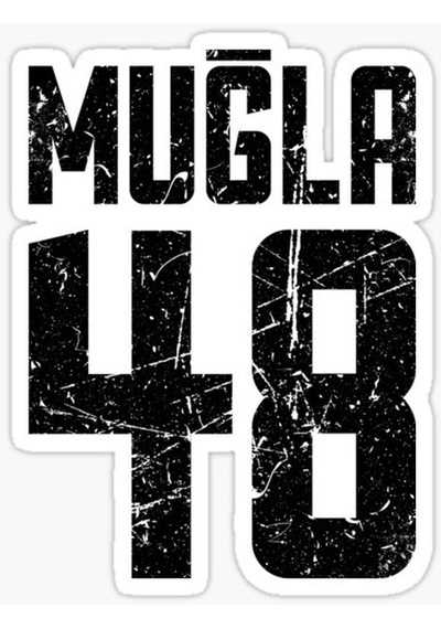 48 MUĞLA Sticker Yapıştırma Oto Etiket 17cm