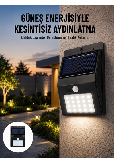 Solar Dekoratif Lambası Sensörlü Led Işık Bahçe Aydınlatma Yeni Nesil Çok Renkli