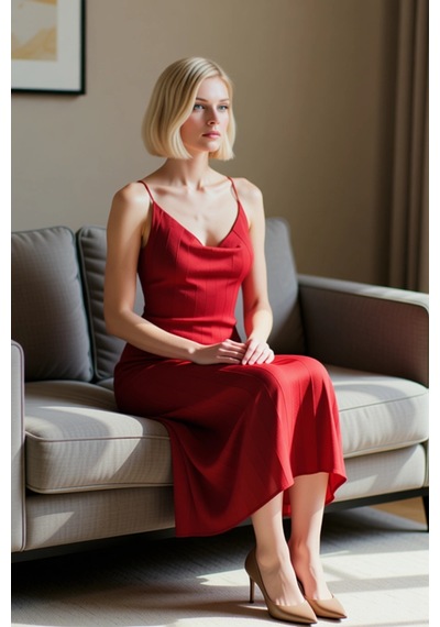 Benerly Kadın Triko Maxi Elbise Kare Yaka Kolsuz Bodycon Kalıp Düz Desen Kırmızı