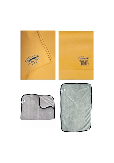 Polikur 3219 Mikrofiber Güderi Oto Kurulama Bezi Ve Spark 2315 Uber Oto Kurulama Havlusu 2'li Set