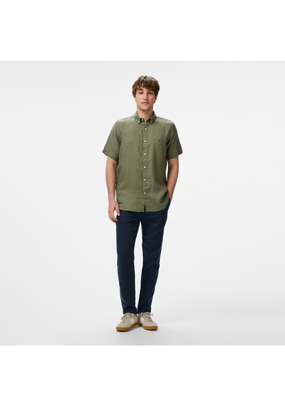 Nautica Erkek Haki Classic Fit Gömlek Düz W55100t Yeşil