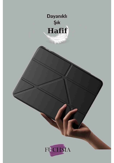 Galaxy Uyumlu Tab S10 Ultra Uyumlu 14.6 İnç Kalem Bölmeli Standlı Tri Folding Tablet Kılıfı Kapaklı Kılıf