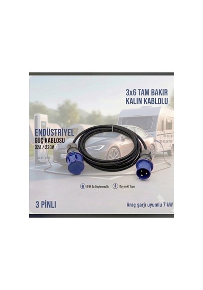 Karavan Ve Araç Şarj Cihazı 3x6mm 8 Metre Hes Kablolu Uzatma Seyyar 3.8kw İle 11kw Mutlusan Mavi Fişli Uzatma Seyyar - 888640589 Karavan Ve Araç Şarj Cihazı 3x6mm 8 Metre Hes Kablolu Uzatma Seyyar 3.8kw İle 11kw Mutlusan Mavi Fişli Uzatma Seyyar - 888640589