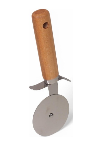 Ayrex Paslanmaz Çelik Ahşap Saplı Pizza Dilimleyici, Yuvarlak Pizza Kesici Bıçak, Hamur Ve Waffle Kesici, Ergonomik Diğer