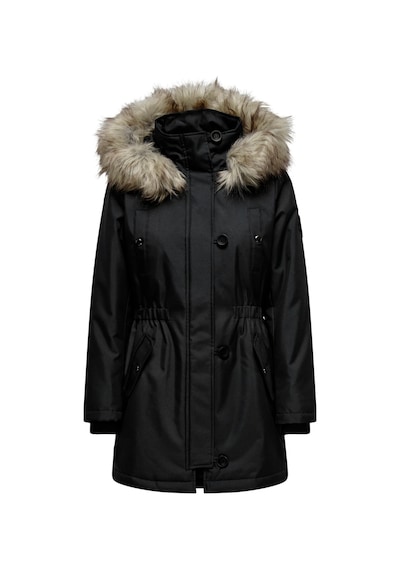 Only Kapüşonlu Siyah Kadın Parka 15304625 001