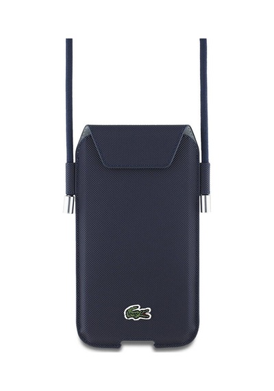 Lacoste Lisanslı Çapraz Vücut Askılı Pu Pike Desen 6.7 İnç'e Kadar Universal Kılıf Lacivert