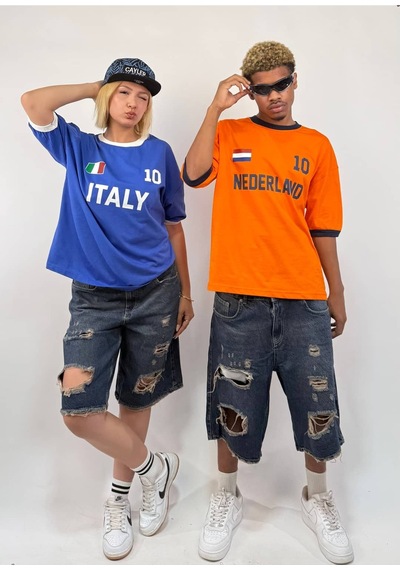 Zaee Football Culture Oversize Tişört Saks Mavi