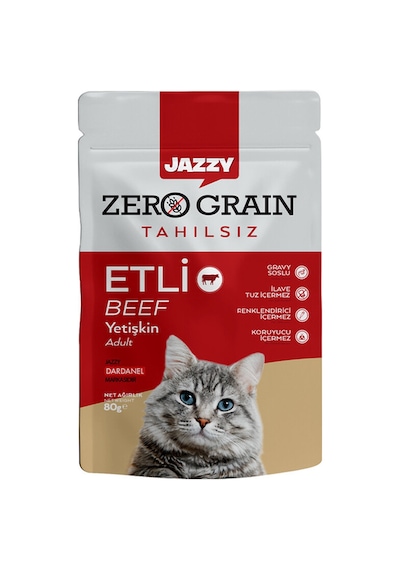3 Adet Jazzy Kedi Maması Etli 80 Gr