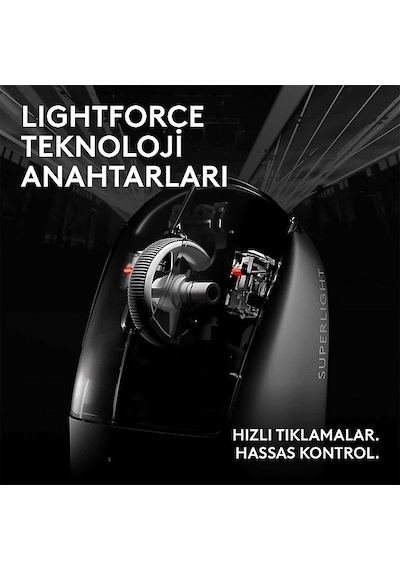 Logitech 910-007532 GPROX SUPERLIGHT 2C Kablosuz Oyuncu Mouse Siyah
