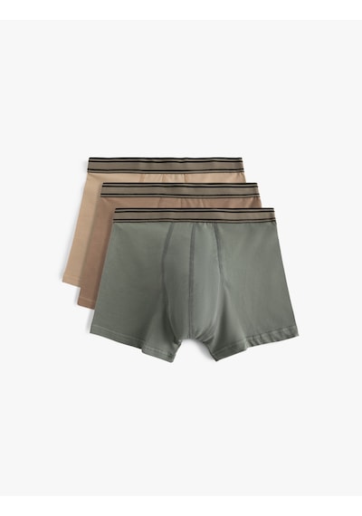 Koton 3'lü Boxer Seti Çok Renkli Pamuklu Yeşil 5wlm90023mk Yeşil