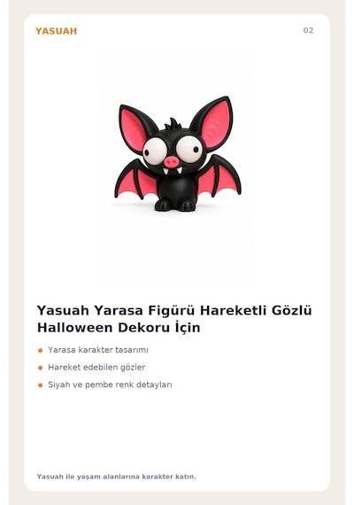 Yasuah Yarasa Figürü Hareketli Gözlü Halloween Dekoru Hayvan Figürü