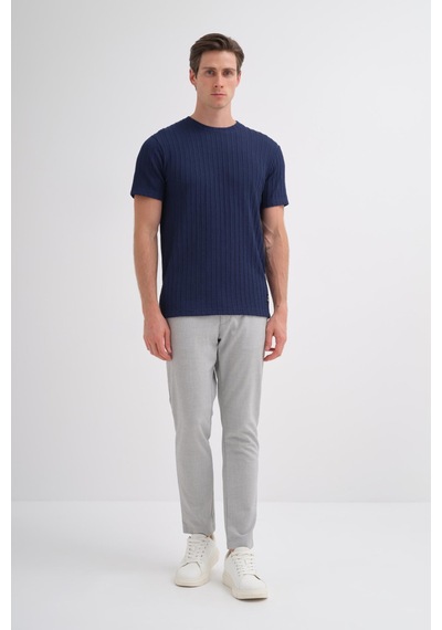 Cazador 40510 Erkek Bisiklet Yaka Yaka T-shirt Lacivert