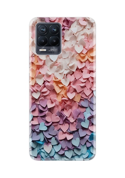 Realme 8 - 8 Pro Kılıf Boutique Baskılı Resimli Renkli Kalpler Pcode -040