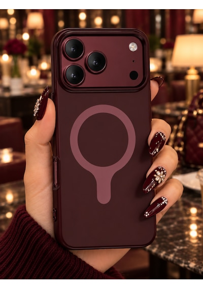 Apple Uyumlu iPhone 18 Pro /17 Pro Uyumlu Magsafe Burgundy-bordo Velora Kılıf Mat Silikon 2mm Kamera Korumalı Wireless Şarj Destekli Premium Kılıf-kapak Burgonya-kırmızı Apple Uyumlu iPhone 18 Pro /17 Pro Uyumlu Magsafe Burgundy-bordo Velora Kılıf Mat Silikon 2mm Kamera Korumalı Wireless Şarj Destekli Premium Kılıf-kapak Burgonya-kırmızı