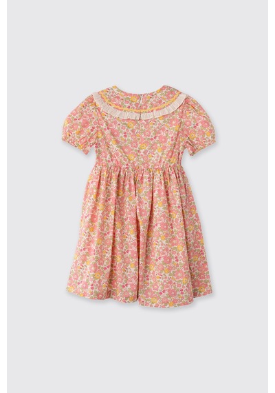 Panço Liberty Kumaş Çiçek Desenli Kız Çocuk Elbise 5621gk26006 Pembe