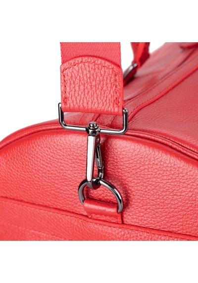 Bloominbag Bloomvoyager Roma Rouge Hakiki Deri Duffle Unisex Seyahat & Hafta Sonu Çantası Kırmızı