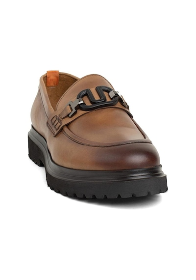 Marcomen 19578 Erkek Hakiki Deri Loafer Ayakkabı Taba-taba Taba