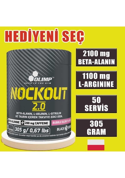 Olimp Nockout 2.0 305 Gram 50 Servis Sakız Aromalı