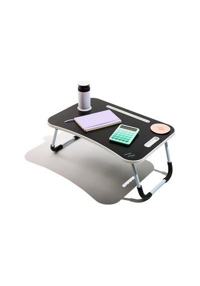 Muıtomas Katlanabilir Bardaklıklı Laptop Masası Siyah