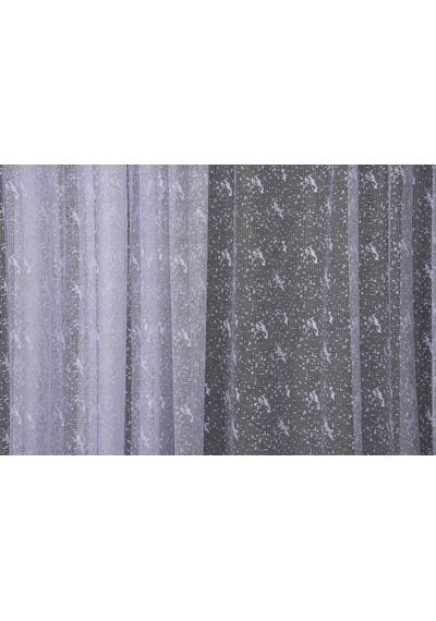 Kuş Model Kırık Beyaz Renk Dikilmiş Pileli Fon Perde 300x260 Cm