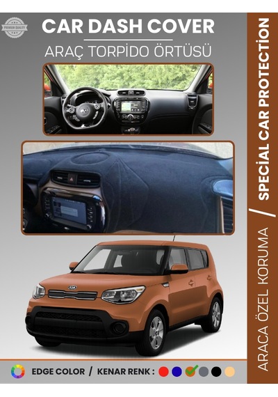 Kia Soul 2014-2019 Torpido Örtüsü Ön Panel Halı Torpido Koruma Tam Uyum Araca Özel Kaymaz - 756 Stiloto