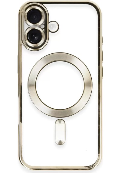 Newface Apple İphone 16 Kılıf Kross Magneticsafe Kapak - Gold Altın