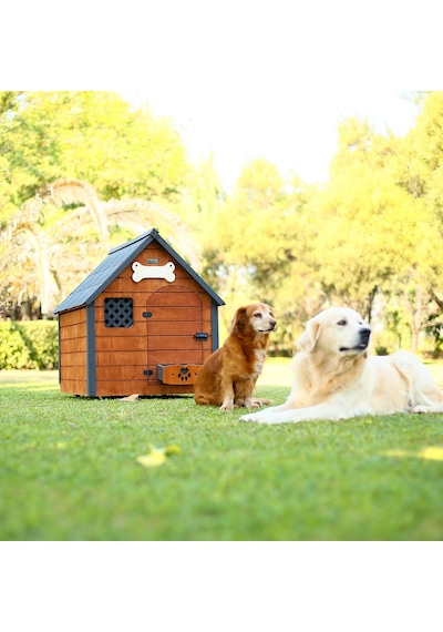 Mandu Isı Yalıtımlı Ahşap Köpek Kulübesi Large