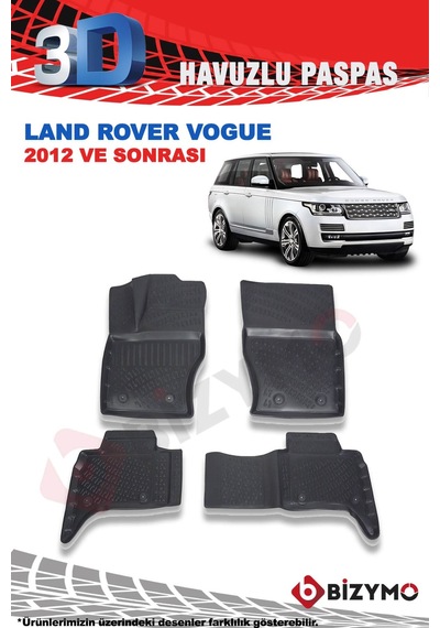 Land Rover Vogue 2012 Ve Sonrası 3D Havuzlu Paspas Takımı Bizymo