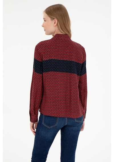 U.s. Polo Assn. Kadın Bordo Gömlek Desenli 50291099-vr014 Bordo