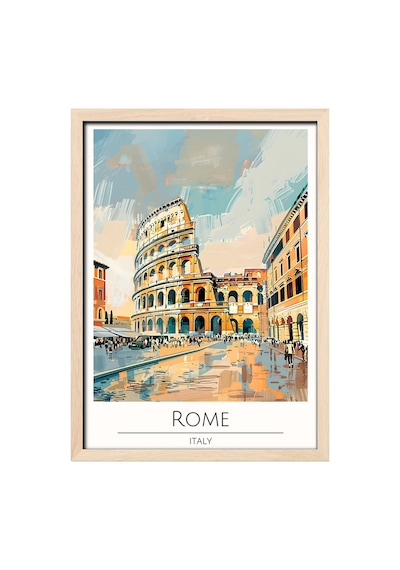 Rome Italy Ahşap Çerçeveli Dekoratif Duvar Tablosu Ahşap 01