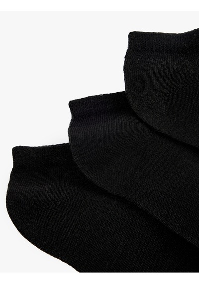 Koton Basic Pamuklu 3'lü Patik Çorap Seti Siyah 6sak80076aa