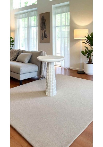 Beyaz Renk Doğal Ahşap Mantar Yan Sehpa Tekli Model - Mushroom Wooden Coffee Table Beyaz