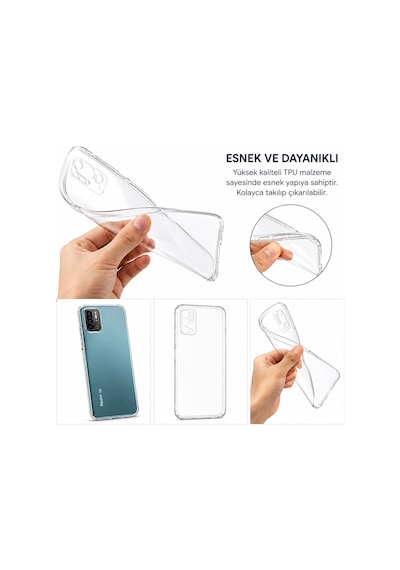Logis Xiaomi Redmi Note 10 5g Uyumlu Şeffaf Silikon Kılıf Darbe Emici İnce Esnek Şeffaf Telefon Koruyucu Kapak