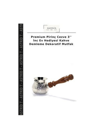 Premium Pirinç Cezve 3'' İnc Ev Hediyesi Kahve Demleme Dekoratif Mutfak