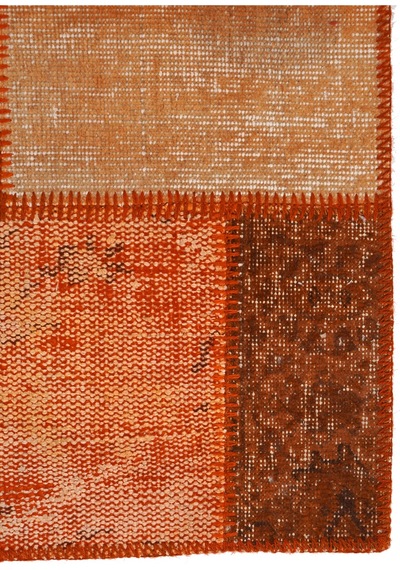 Modern Bohem Stil Vintage Halı Özel Tasarım Patchwork Koleksiyonu Turuncu
