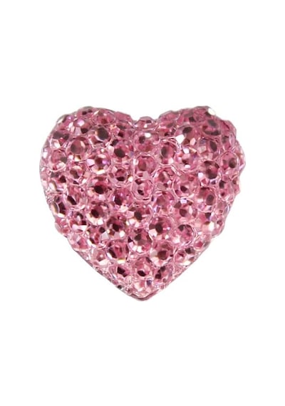 Polyester Kalp Fiyonk, 1,3 Cm - 25 Adet - Pembe