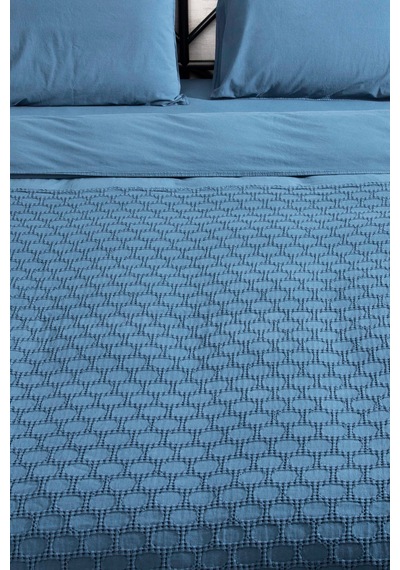 Kaay Stone Wash Pike / Yatak Örtüsü 200x240 Çift Kişilik Lacivert