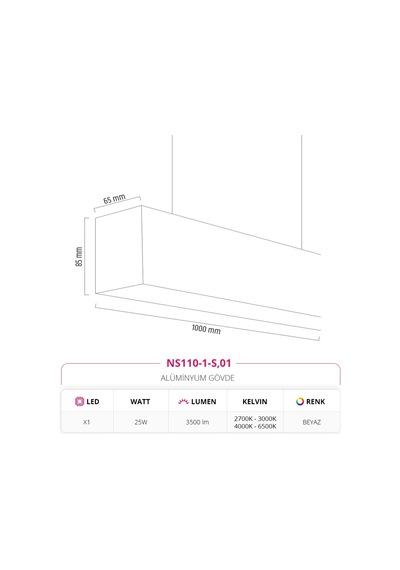 Nevo 100 Cm Linear Sarkıt Ns110-1-S,01