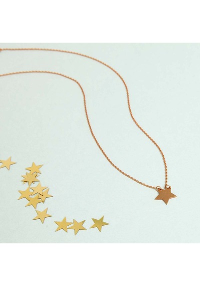 Kuyumcudukkani Zincirli"9mm Yıldız"figürlü Kolye-37111-r Rose Gold