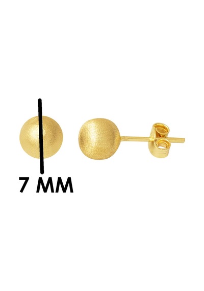 Bilezikci Mat 14 Ayar Altın Top Küpe 7 Mm. Kpads14k29575