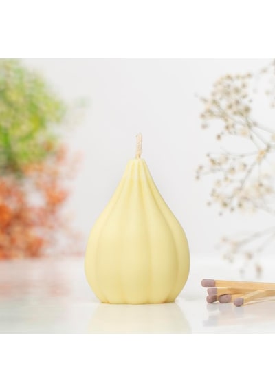 Dekoratif Oval Organik Soya Mum Sarı