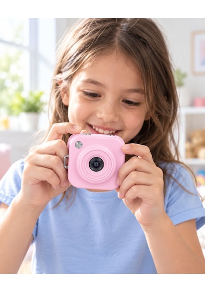 1. Cep Boy Pembe Dijital Fotoğraf Makinesi 2,01 İnç Ekran Ve Type C Şarj Android
