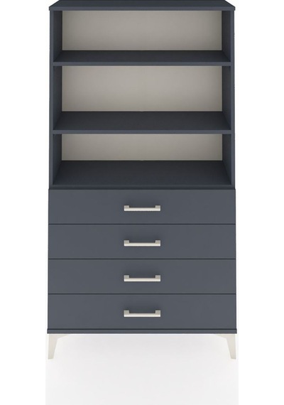 Arges Dolap 3 Raflı 4 Çekmeceli 88x30x163 Antrasit-antrasit Antrasit