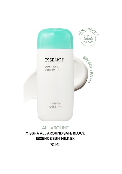 Missha Aloe Vera İçeren Güneş Koruyucu Süt All Around Safe Block Essence Sun Milk EX Spf50+/PA+++ 70 ML