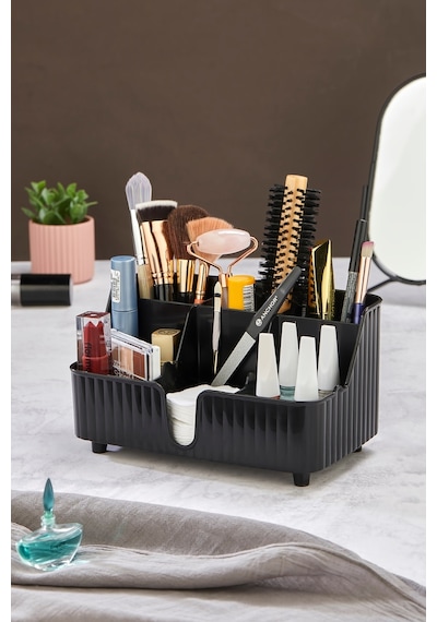 Line 6' Bölmeli Makyaj Organizeri Plastik 22 X 12 Siyah Tr Diğer