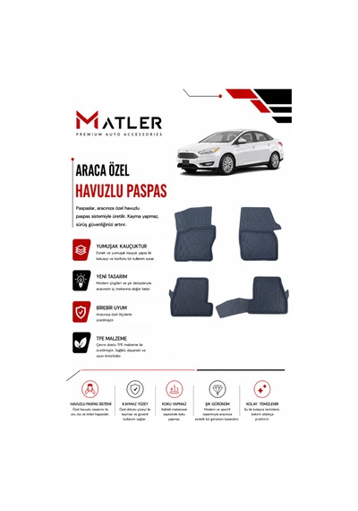 Ford Focus 2015 Model 4d Ekstra Havuzlu Paspas
