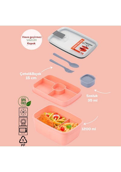 Porsima 3193 Vakumlu Sosluklu 2 Katlı Beslenme Çantası Lunch Box